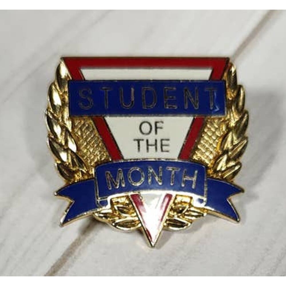 Student of the Month Pin - Hat, Lapel, Lanyard, Apron, Jacket or Backpack